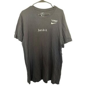 Nike Off-White LOGO Just Do It Je Ne M'arrêterai Jamais Black T-Shirt Mens L